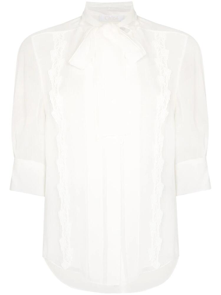 Chloé scarf-neck silk shirt - White Cover