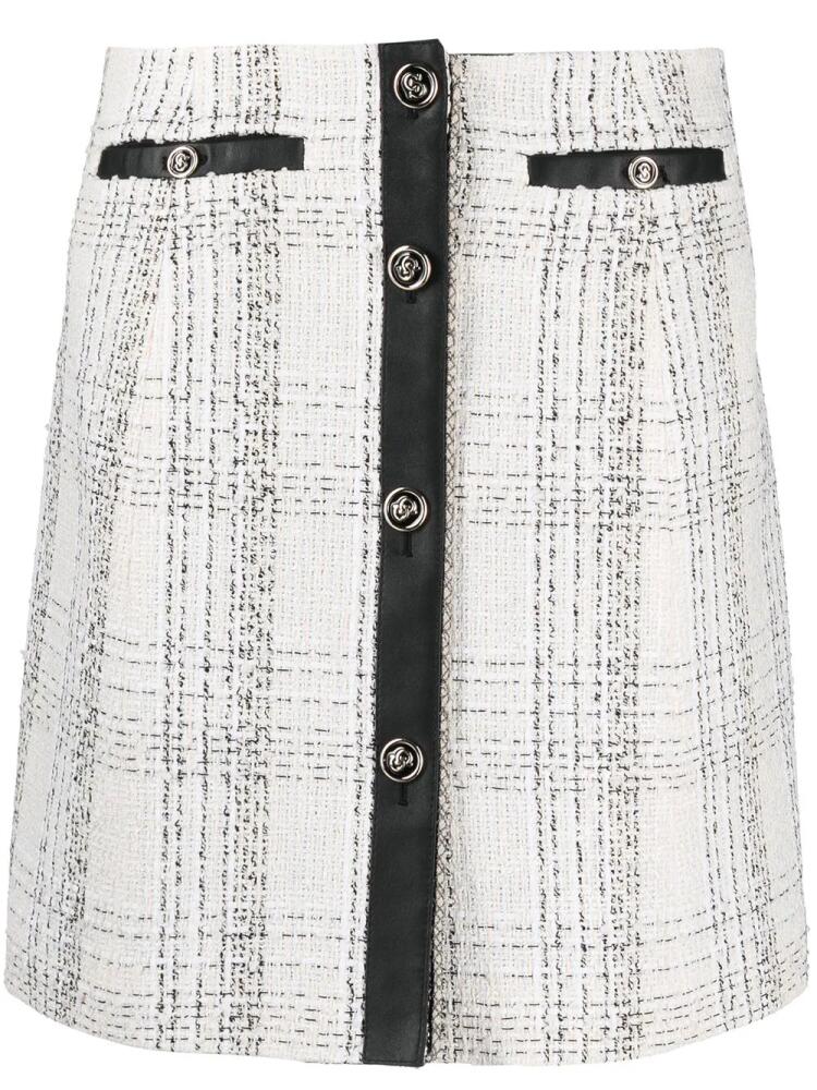 Ferragamo contrasting-trim check-print skirt - Neutrals Cover