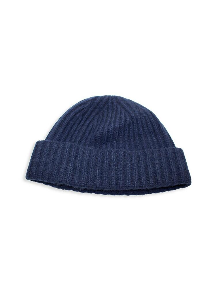 Portolano Men's Ribbed Cashmere Beanie - Classic Navy Cover