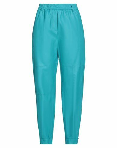 Nude Woman Pants Turquoise Polyurethane, Polyester Cover