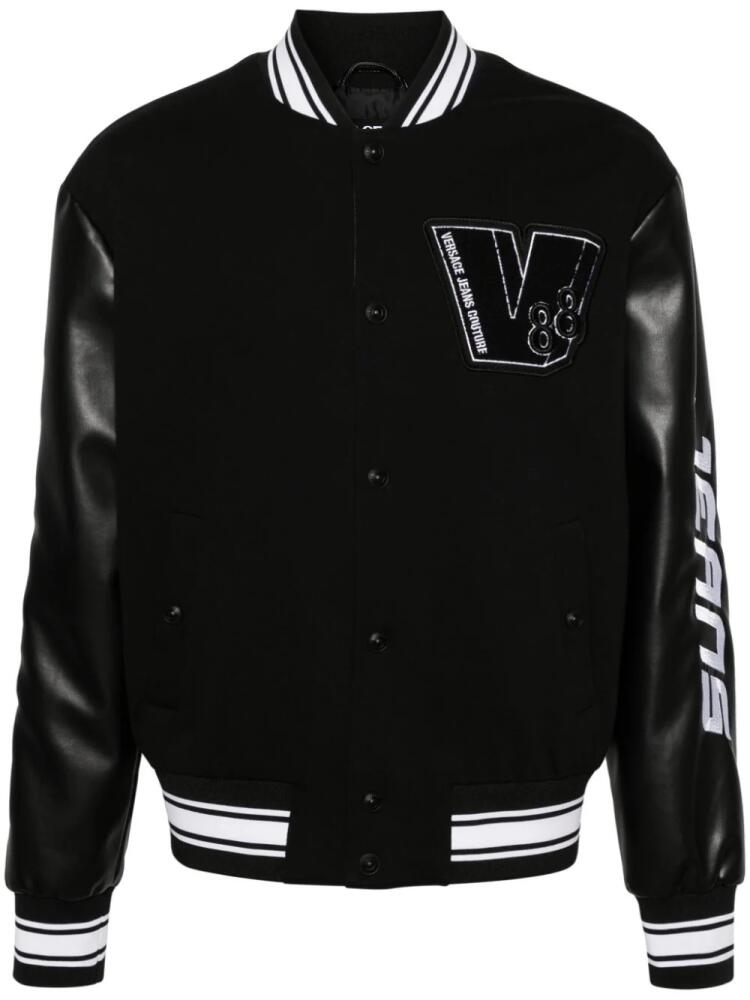 Versace Jeans Couture logo-patch cotton bomber jacket - Black Cover