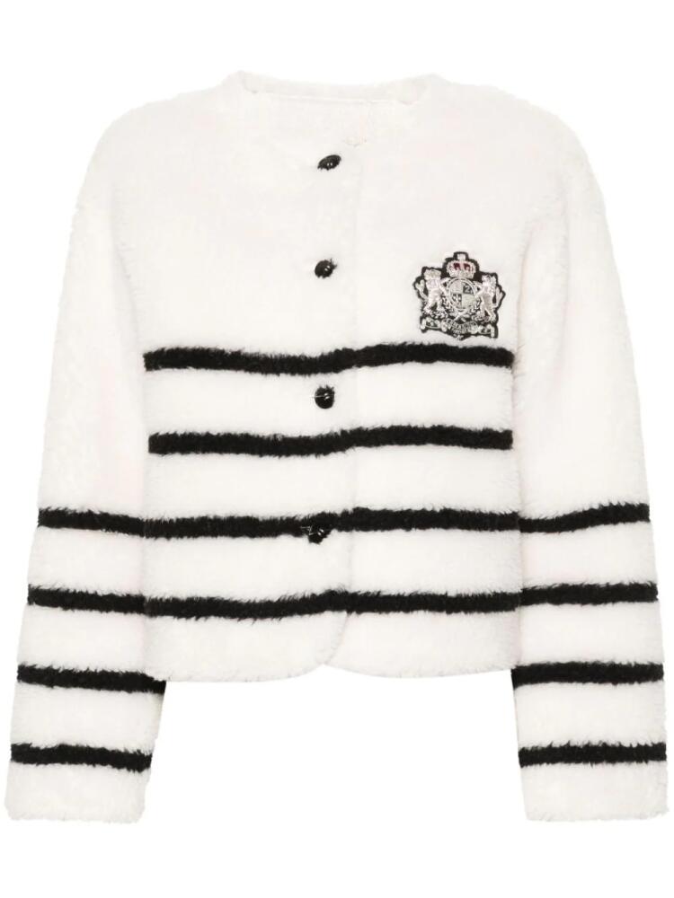 ERMANNO FIRENZE striped shearling jacket - White Cover