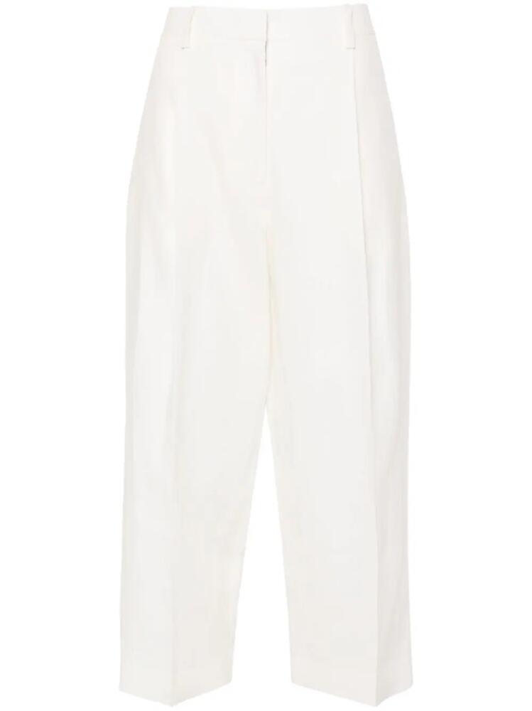 The Row Tonnie pleat-detail cropped trousers - White Cover