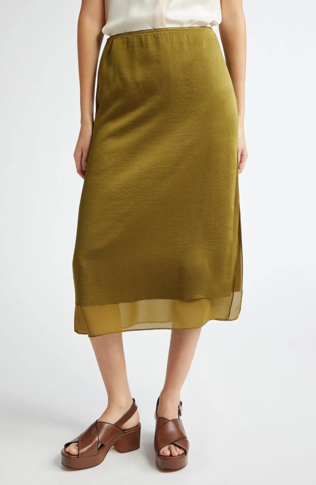 Vince Layered Slit Maxi Skirt in Laurel Cover