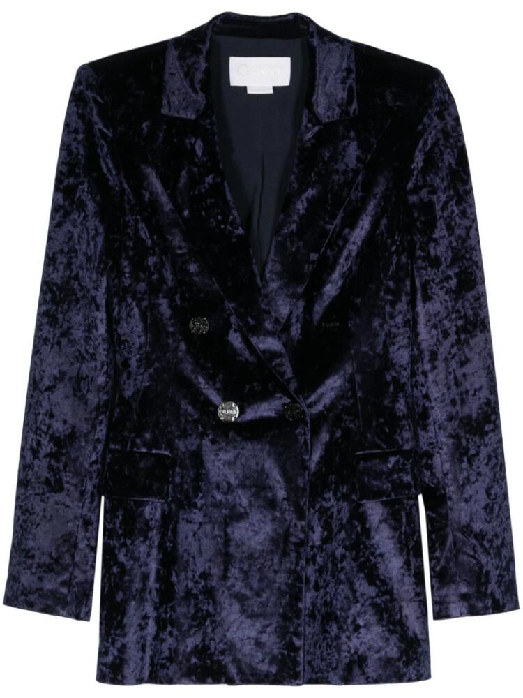 Genny crushed-velvet blazer - Blue Cover