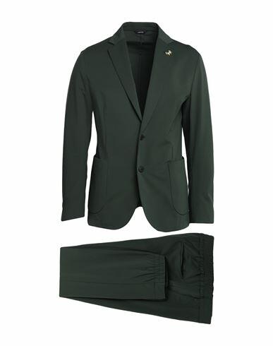 Tombolini Man Suit Green Wool, Viscose Cover