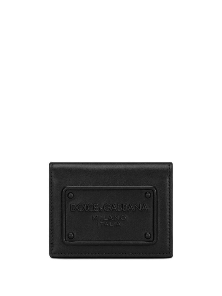 Dolce & Gabbana logo-tag leather bi-fold wallet - Black Cover