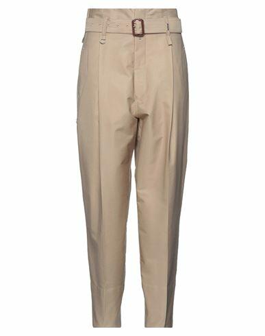 High Woman Pants Beige Cotton Cover