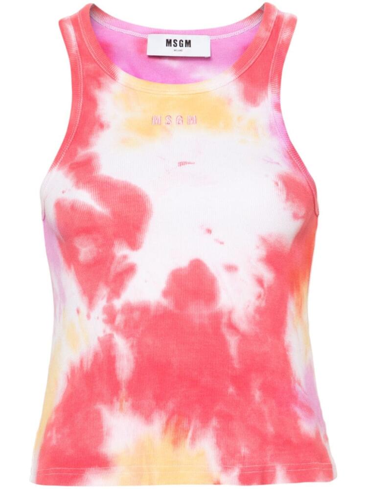 MSGM tie-dye ribbed tank top - Pink Cover