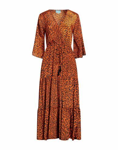 Iconique Woman Midi dress Orange Polyester Cover