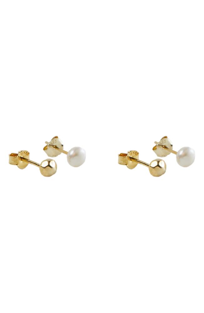 Argento Vivo Sterling Silver Mismatched Stud Earrings in Gold Cover