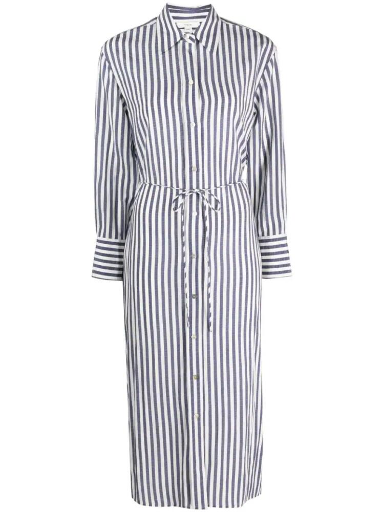 Vince striped belted midi shirt dress - Blue Cover