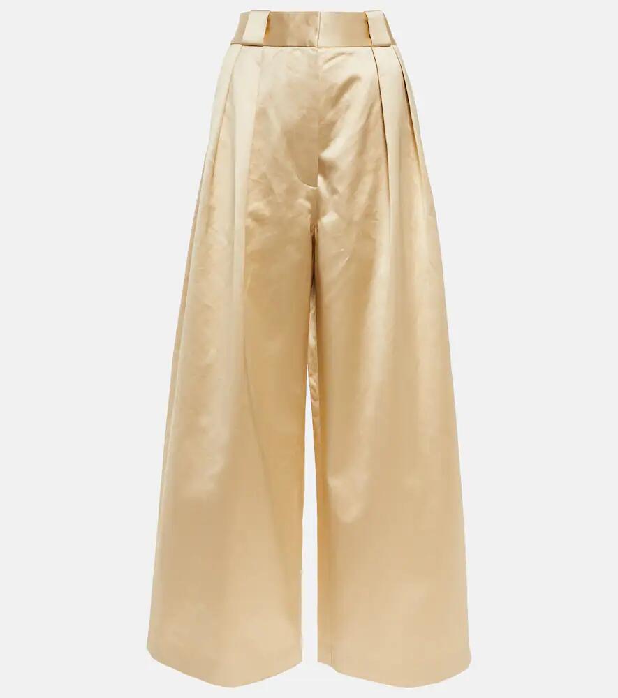 Khaite Rico high-rise wide-leg cotton-blend pants Cover