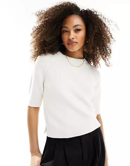 French Connection short sleeve sweater in white Cover