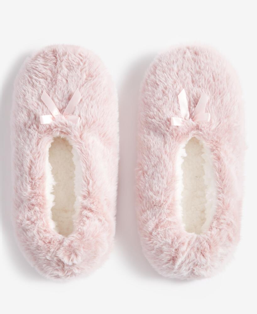 Charter Club Women's Faux-Fur Ped Slipper Socks, Created for Macy's - Pink Wink Cover