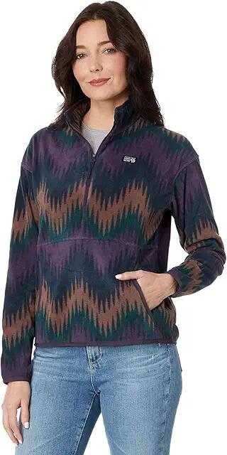 Mountain Hardwear Novelty Microchill Pullover (Blurple Zigzag Print) Women's Clothing Cover