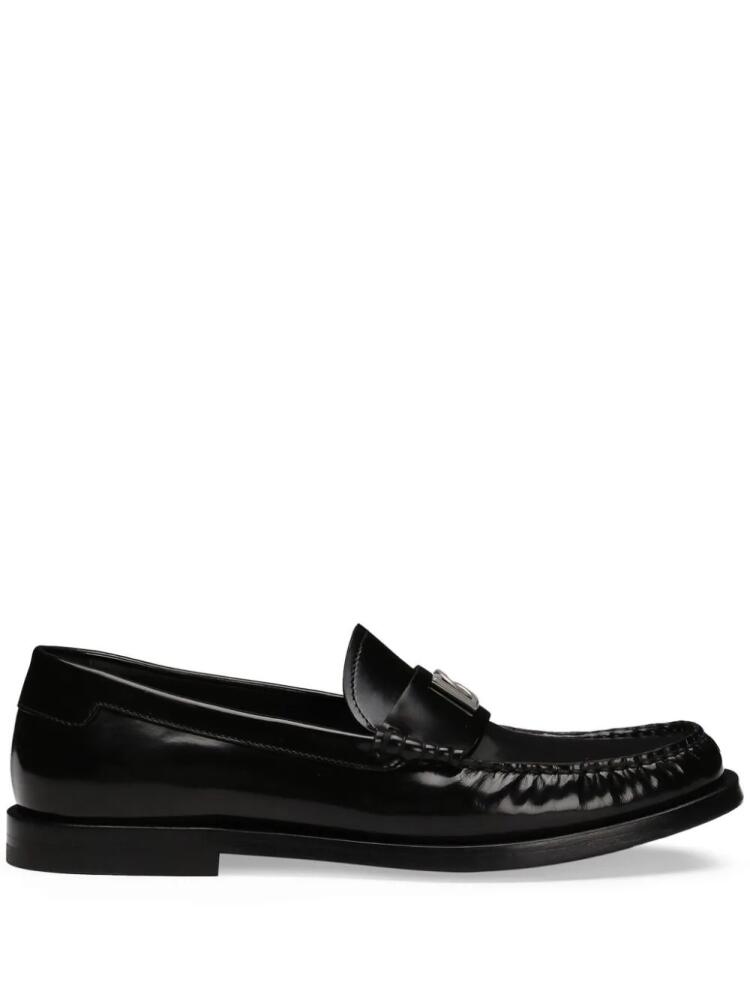 Dolce & Gabbana logo-plaque loafers - Black Cover