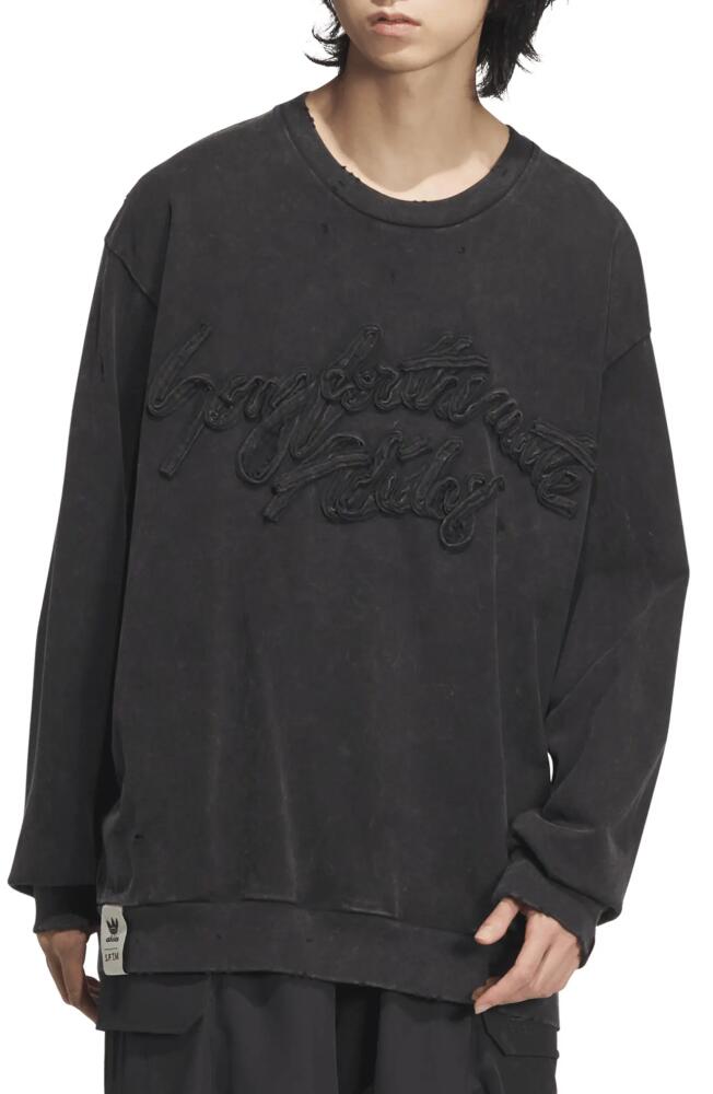 Y-3 Distressed Appliqué Sweatshirt in Black Cover