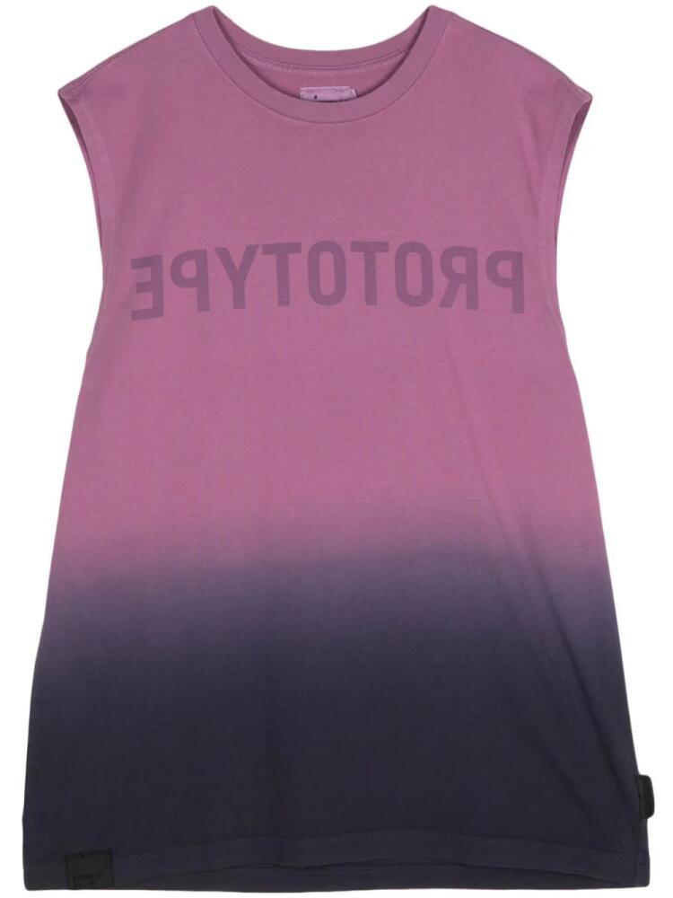 izzue ombré-effect cotton tank top - Purple Cover