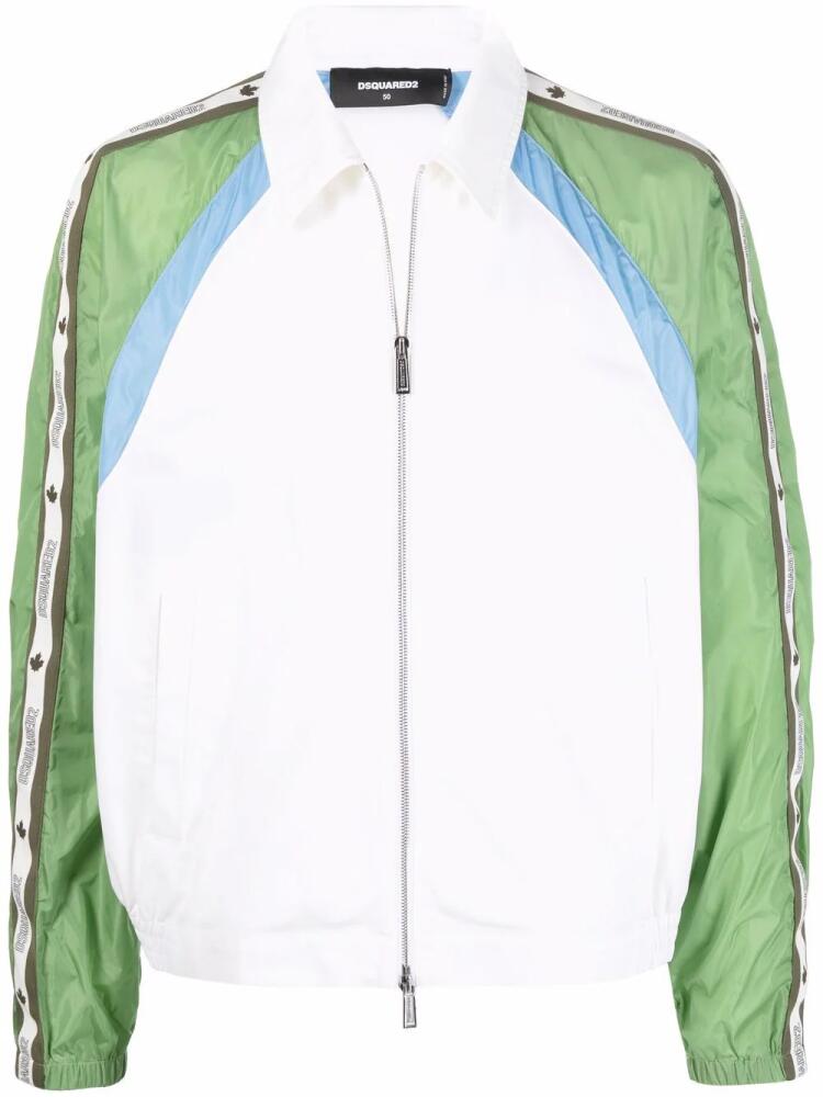 DSQUARED2 logo-tape bomber jacket - White Cover