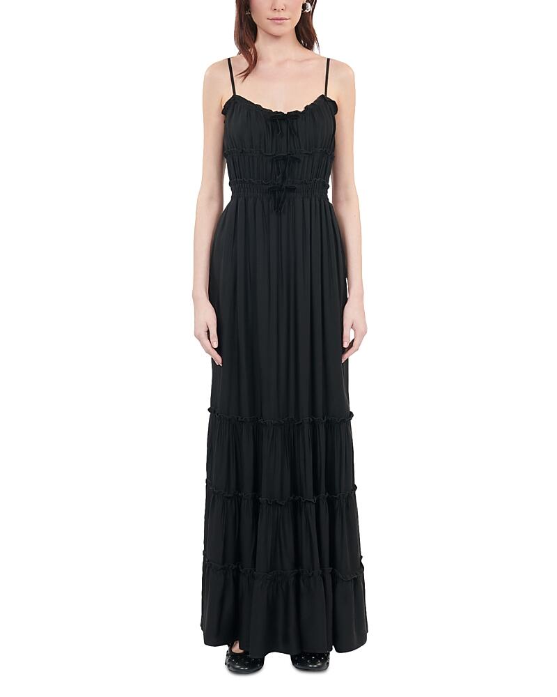 The Kooples Shirred Bow Maxi Dress Cover