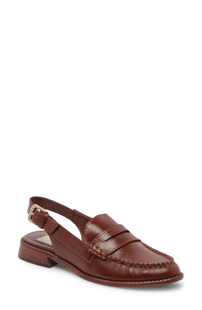 Dolce Vita Hardi Slingback Penny Loafer in Brown Crinkle Patent Cover