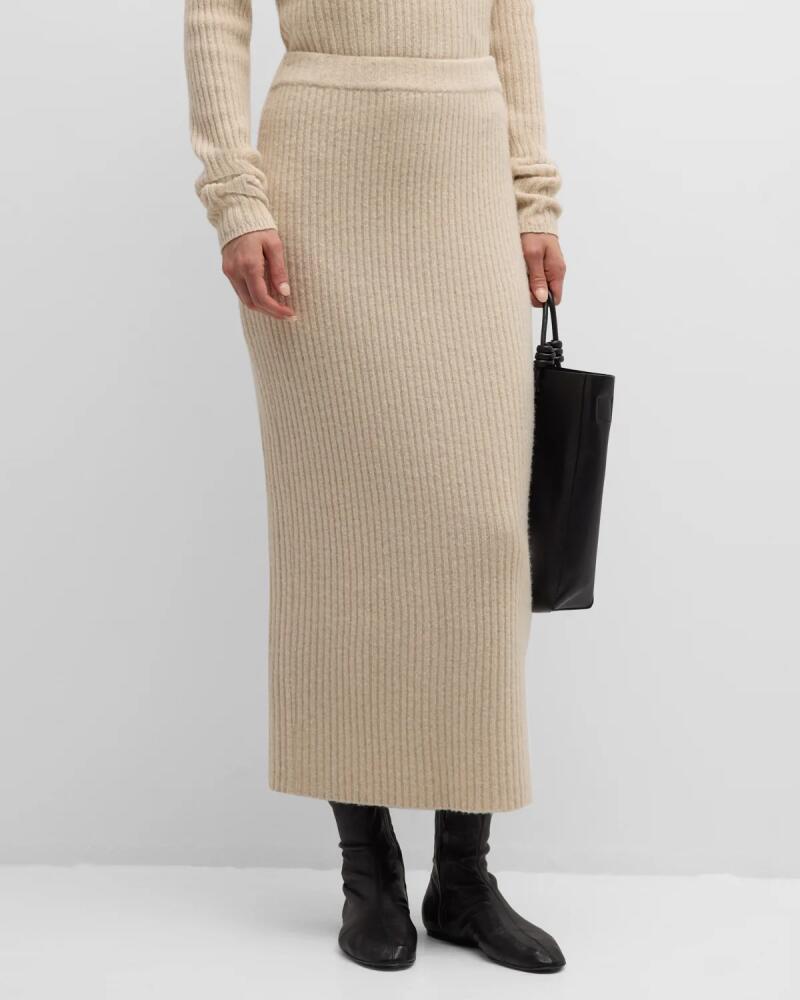 Co Wool-Cashmere Rib Maxi Pencil Skirt Cover