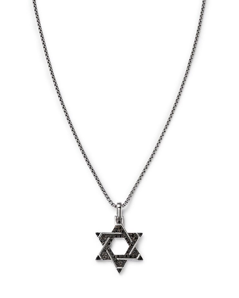 Bloomingdale's Fine Collection Men's Black Diamond Star of David Pendant Necklace in 14K White Gold, 0.50 ct. t. w. Cover