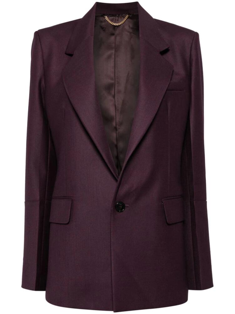 Victoria Beckham patch-sleeve single-breasted blazer - Purple Cover