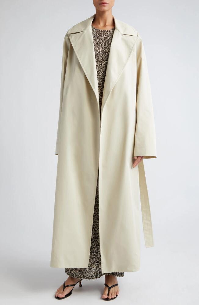 Róhe Water Repellent Cotton Trench Coat in Sand Cover