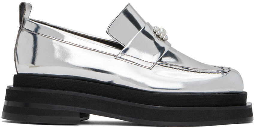 Simone Rocha Silver Heart Toe Platform Loafers Cover