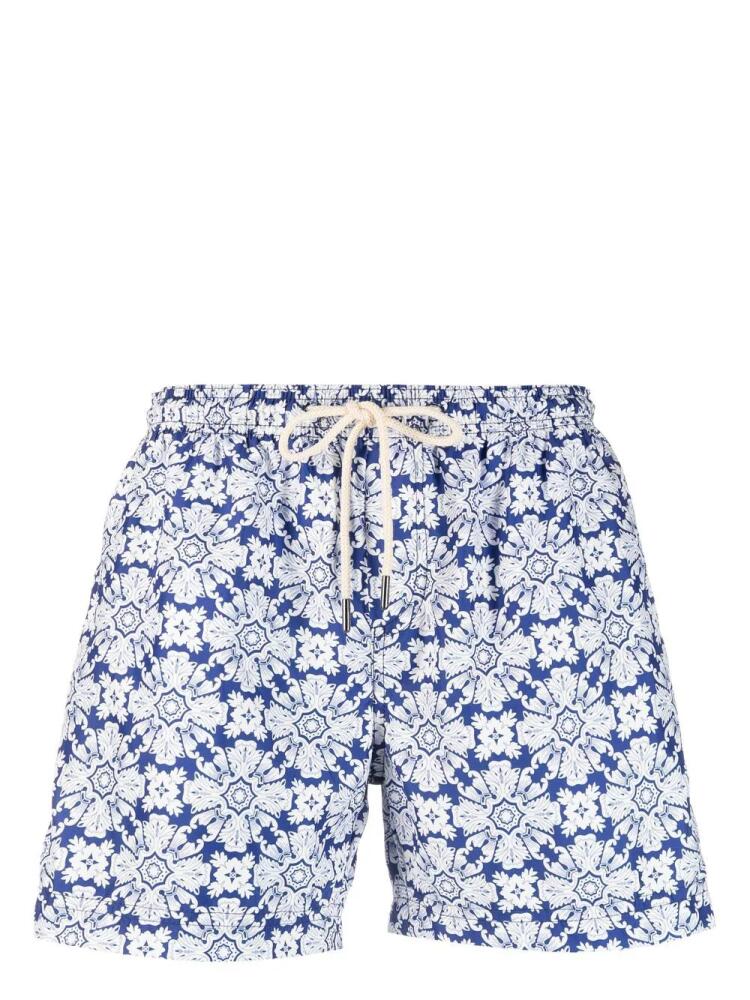 PENINSULA SWIMWEAR geometric-print swim shorts - Blue Cover