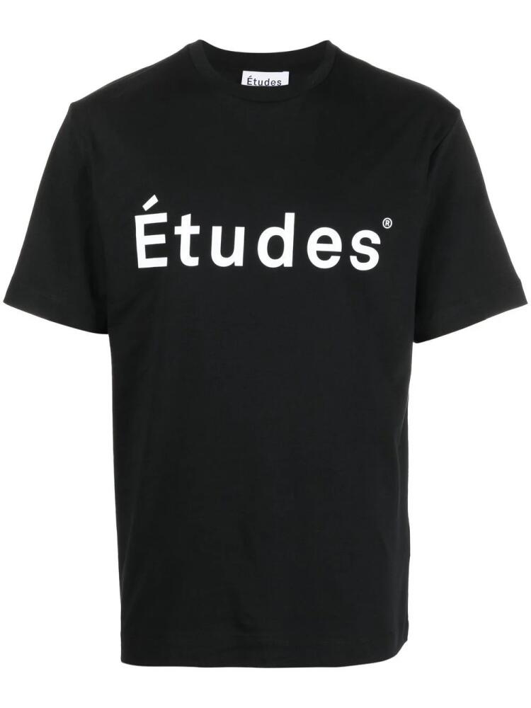 Etudes logo-print organic cotton T-shirt - Black Cover