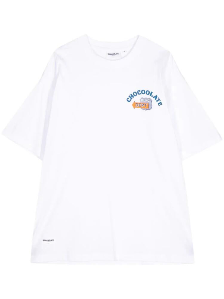 CHOCOOLATE logo-print cotton T-shirt - White Cover