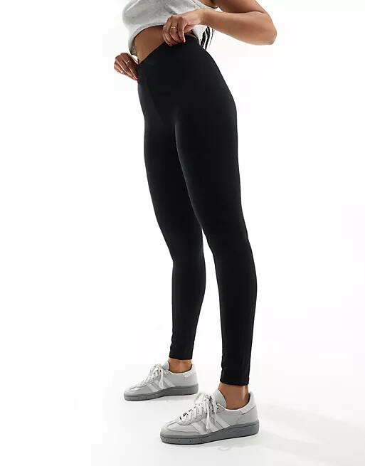 ASOS DESIGN cotton leggings in black Cover