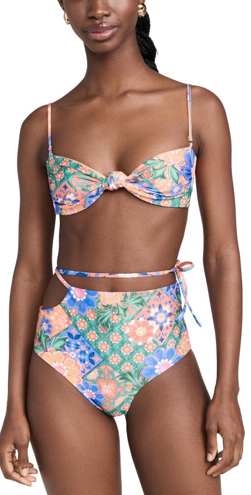 Agua Bendita Lucille Tile Bikini Top Multicolor Cover