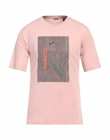 Grey Daniele Alessandrini Man T-shirt Pastel pink Cotton Cover