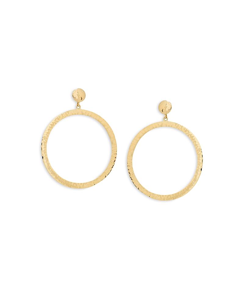 L. Klein 18K Yellow Gold Capri Hammered Circle Drop Earrings Cover