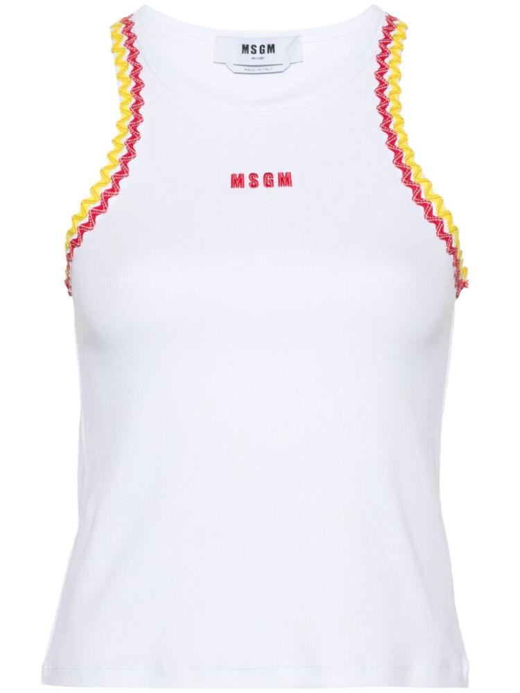 MSGM fine-ribbed tank top - White Cover