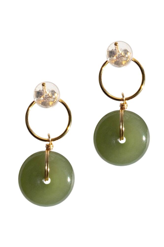 seree Coin Green jade hollow earrings in Light Green Cover