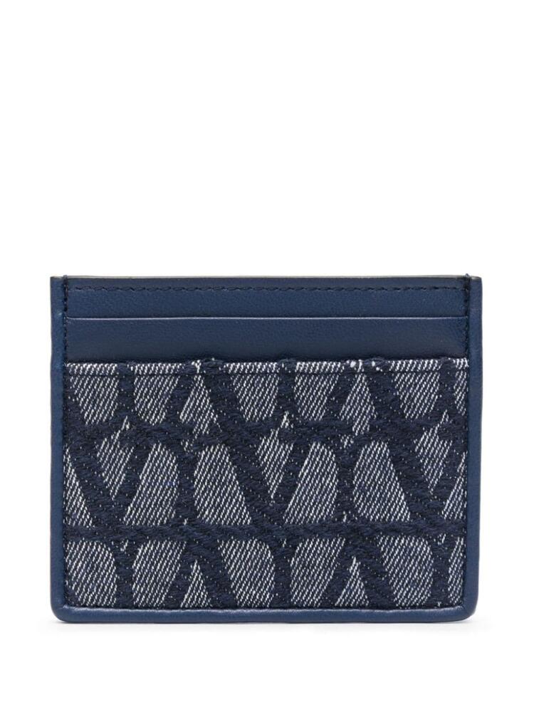 Valentino Garavani monogram-jacquard leather cardholder - Blue Cover