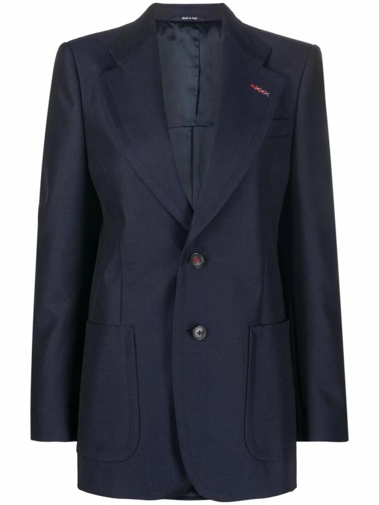 Maison Margiela notched-lapel single-breasted blazer - Blue Cover