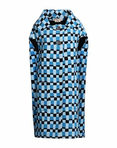 Marni Woman Coat Azure Virgin Wool, Cashmere Cover