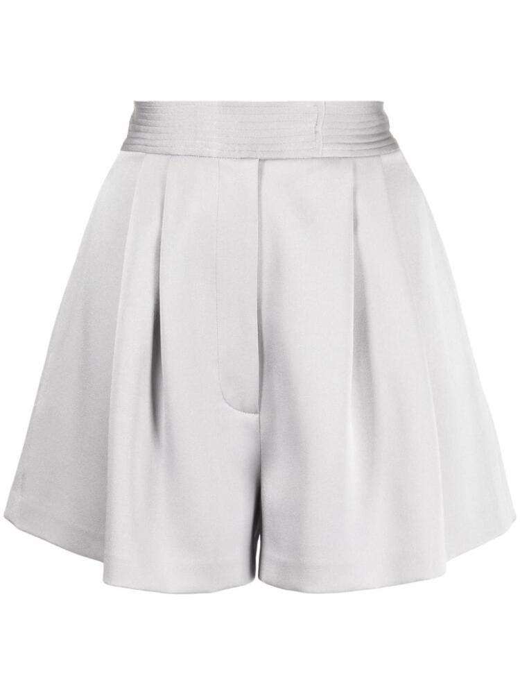 Alex Perry pleated high-waisted shorts - Grey Cover