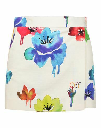 Off-white Floral Printed Mini Skirt Woman Mini skirt Multicolored Cotton, Viscose Cover