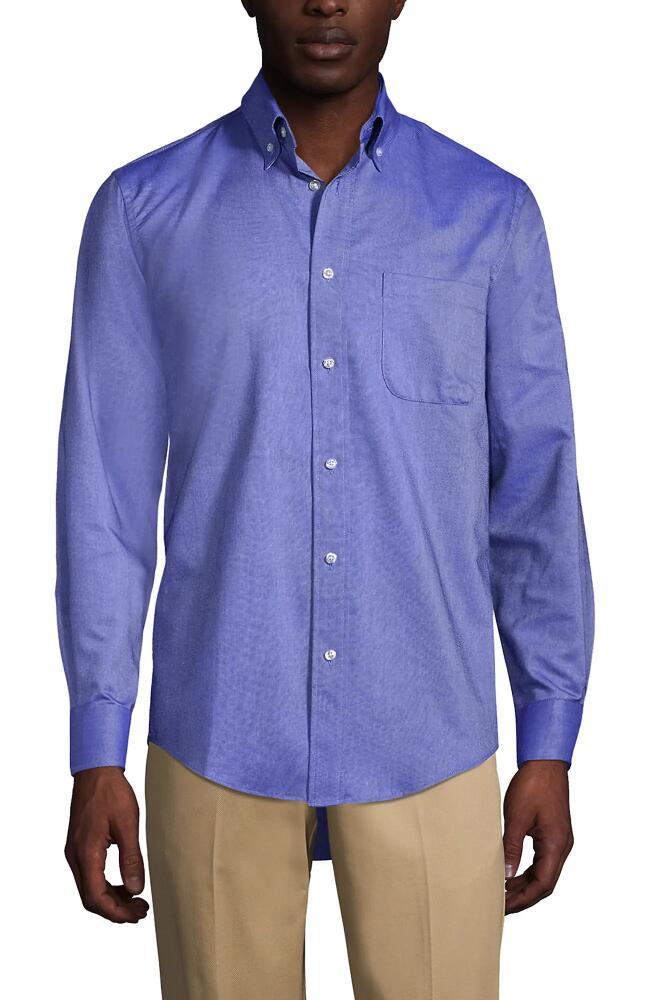 Lands' End School Uniform Long Sleeve Oxford Dress Shirt in French Blue Cover