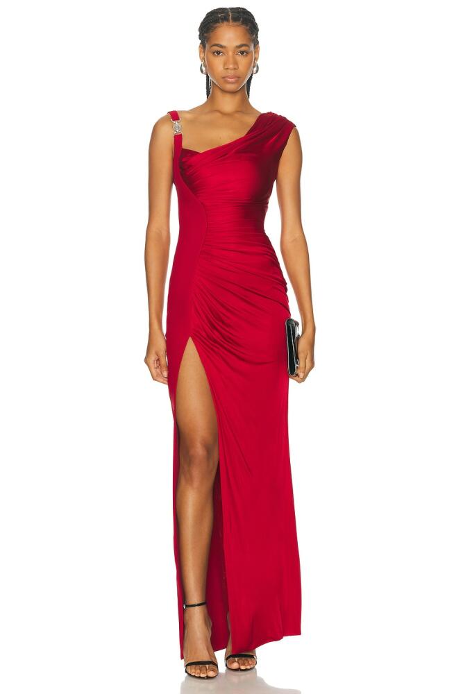 VERSACE Draped Gown in Red Cover