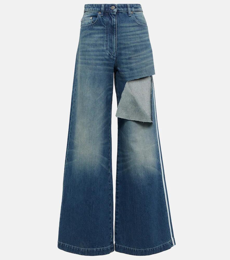 Peter Do Distressed high-rise wide-leg jeans Cover