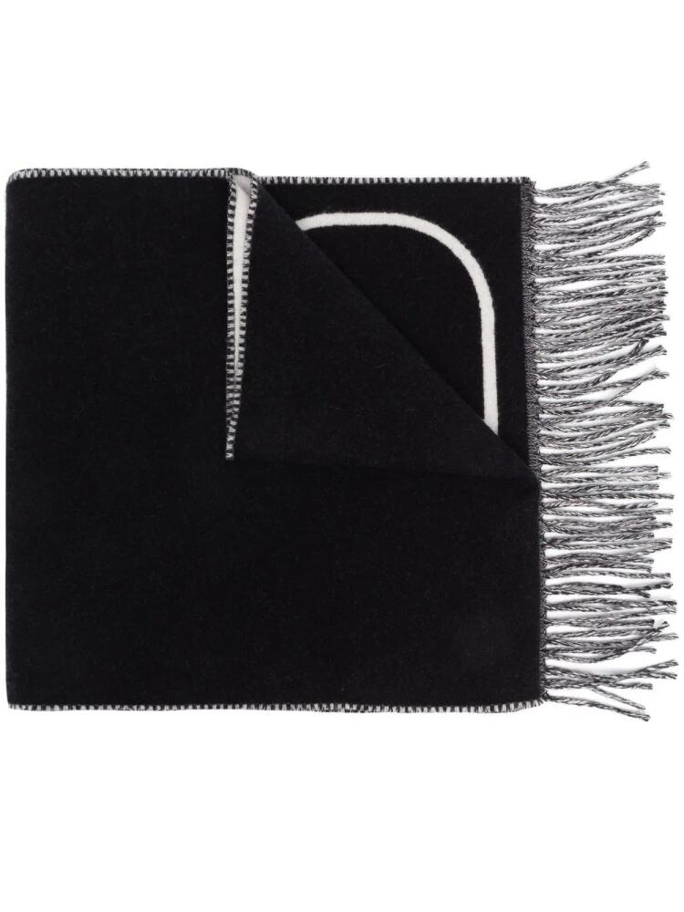 Valentino Garavani VLogo fringed scarf - Black Cover