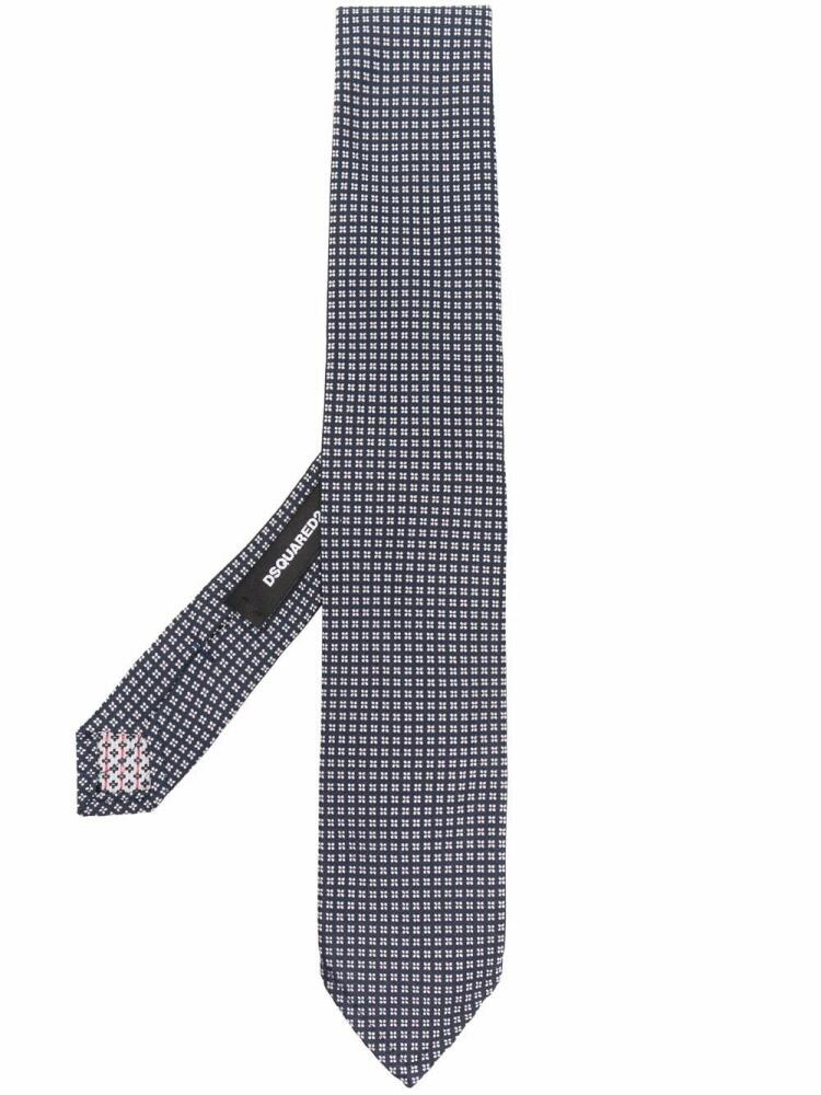 DSQUARED2 embroidered-pattern silk tie - Blue Cover